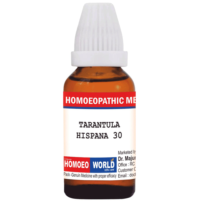 Dr. Majumder Homeo World Tarantula Hispana Dilution (30ml Each) 30
box of 1 Bottle