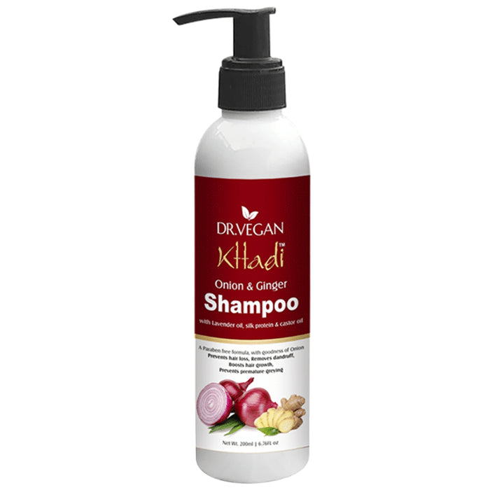 Dr. Vegan Khadi Onion & Ginger Shampoo
pump bottle of 200 ml Shampoo