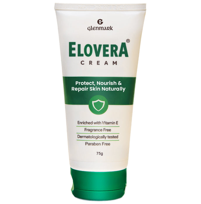 Elovera Daily Moisturising Cream for Dry Skin with Aloe Vera & Vitamin E | Protects, Nourishes and Repairs the Skin
tube of 75 gm Cream