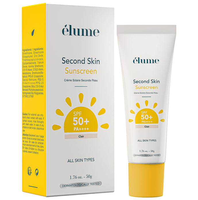 Elume Second Skin Sunscreen SPF 50+ PA++++ Clair
tube of 50 gm Cream