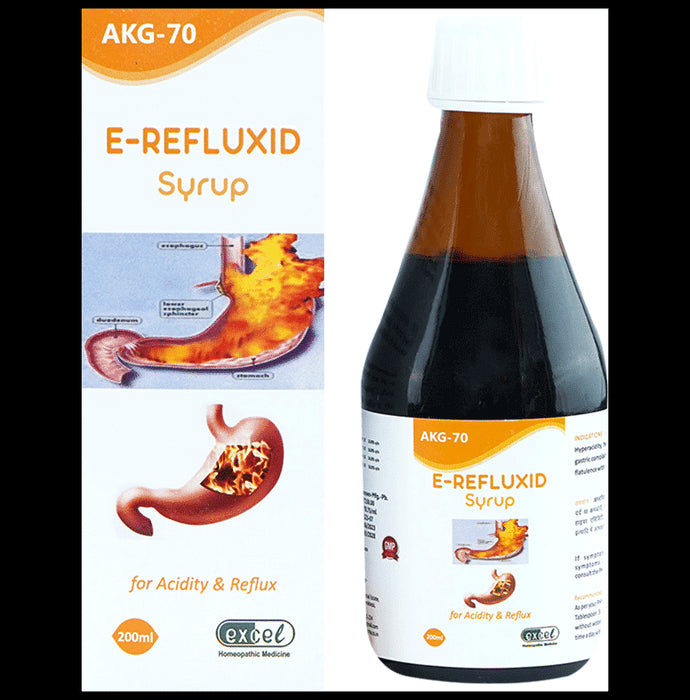 Excel AKG 70 E-Refluxid Syrup
bottle of 200 ml Syrup