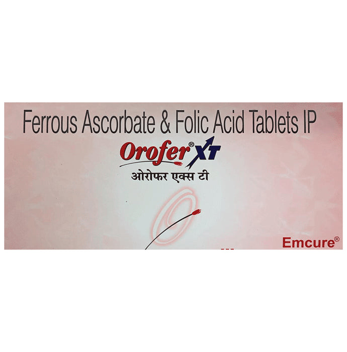 Orofer XT Tablet with Ferrous Ascorbate & Folic Acid | For Mineral Support
strip of 15 tablets