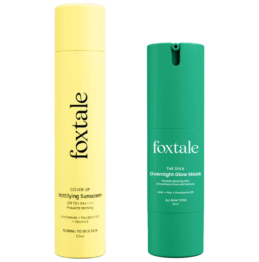 Foxtale Combo Pack of Mattifying Sunscreen 50ml and Overnight Glow Mask 30ml
combo pack of 2 bottles