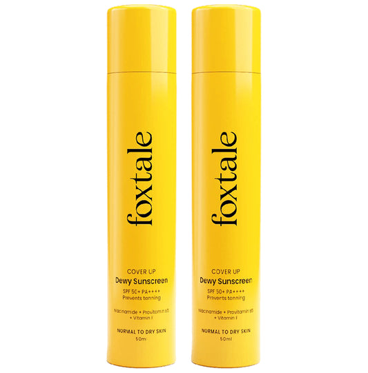 Foxtale Coverup SPF 50+ PA++++ Prevents Tanning Dewy Sunscreen (50ml Each)
combo pack of 2 bottles
