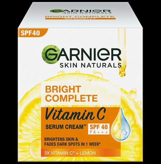Garnier Skin Naturals Bright Complete Vitamin C Serum Cream SPF 40 PA+++
jar of 45 gm Cream