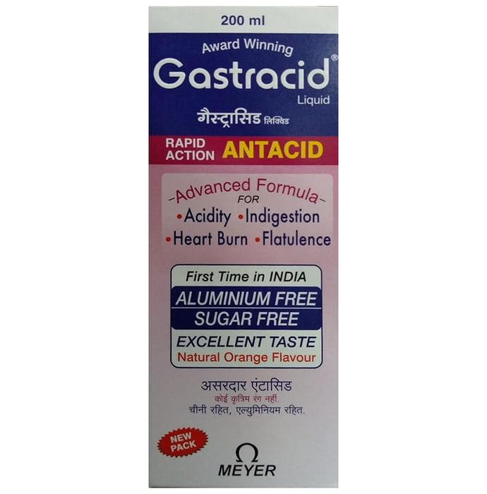 Gastracid Liquid | For Acidity, Indigestion, Heartburn & Flatulence Relief | Sugar & Aluminium-Free | Flavour Natural Orange
bottle of 200 ml Liquid