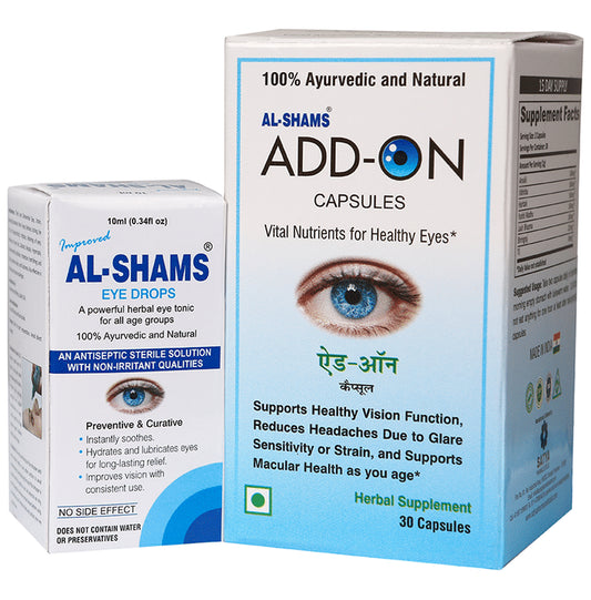 Al-Shams Combo Pack of Eye Drop 10ml & Add-On 30 Capsule
combo pack of 2 Packs