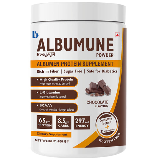Albumune Powder Chocolate Gluten Free
jar of 400 gm Powder