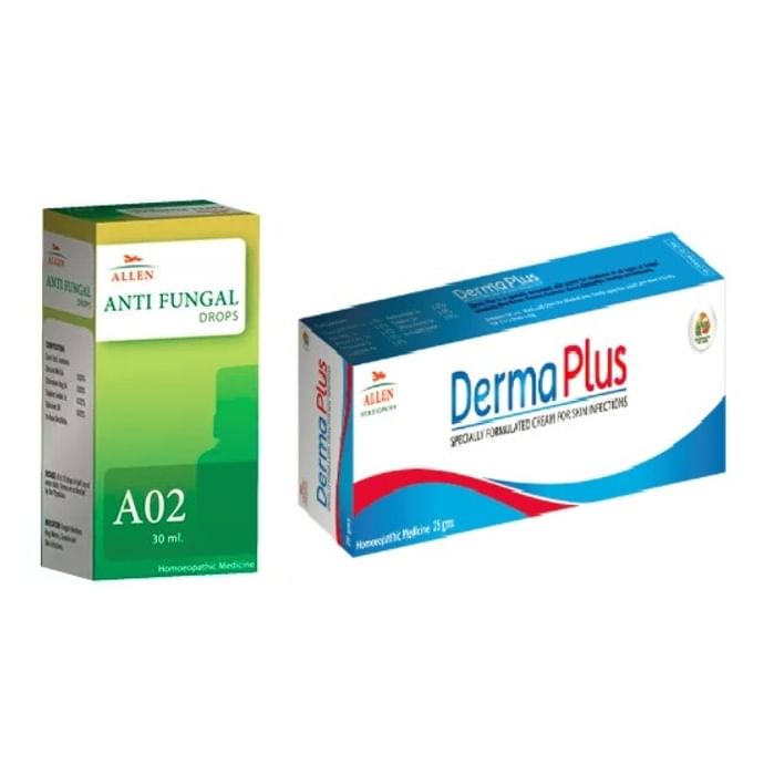 Allen Anti Fungal Combo Pack of A02 Anti Fungal Drop 30ml & Derma Plus Cream 25gm
combo pack of 2 Packs