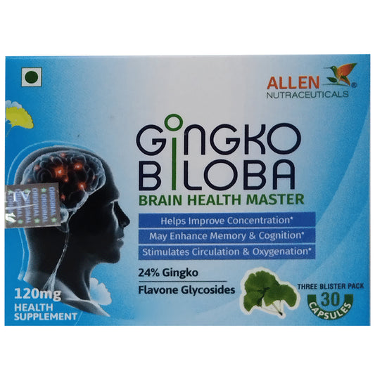Allen Nutraceutical Gingko Biloba Capsule
box of 30 capsules
