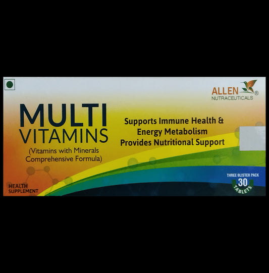 Allen Nutraceutical Multi Vitamins with Minerals | For Immunity, Energy Metabolism & Nutritional Support | Tablet
box of 30 tablets