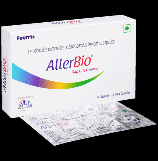 Allerbio Probiotic Capsule for Gut Health
strip of 10 capsules