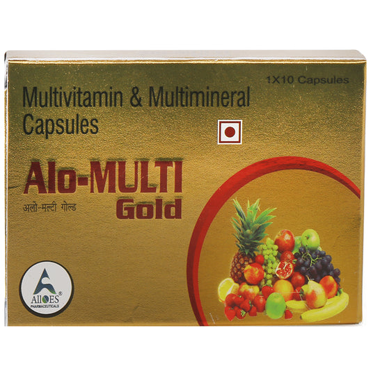 Alloes Alo Multi Gold Capsule with Multivitamin and Multiminerals Capsule
strip of 10 capsules