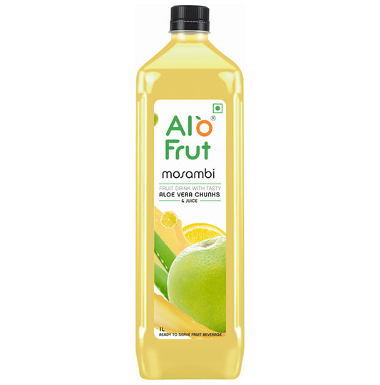 Alo Frut Mosambi Aloevera Chunks & Juice
bottle of 1 Ltr Juice