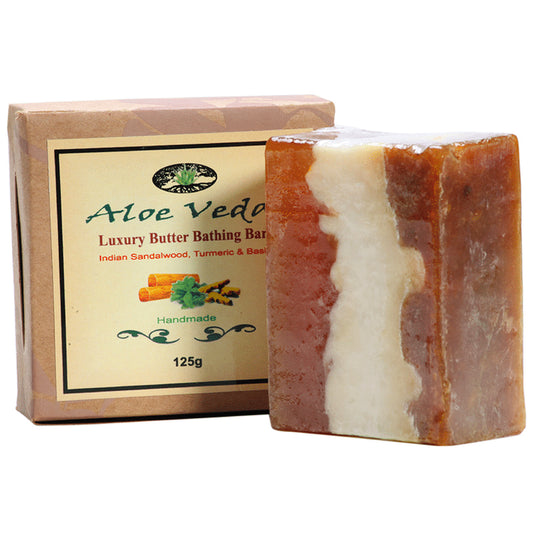 Aloe Veda Indian Sandalwood Turmeric and Basil Luxury Butter Bar
packet of 125 gm Soap