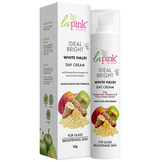La Pink Ideal Bright White Haldi Day Cream for Brightening Skin SPF 15
pump bottle of 50 gm Cream