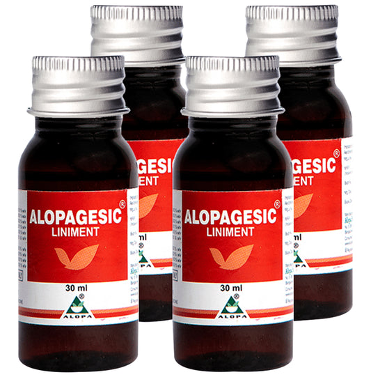Alopa Alopagesic Pain Killer Liniment for Pain Relief & Muscle Cramps (30ml Each)
combo pack of 4 bottles