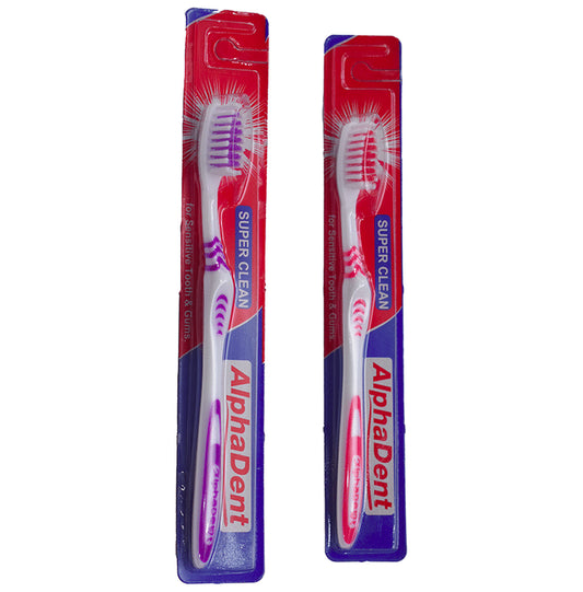 Alphadent Super Clean Toothbrush Random Colour
packet of 1 Toothbrush