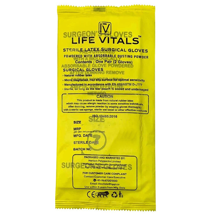 Life Vitals Sterile Latex Surgical Glove
box of 10 Gloves
