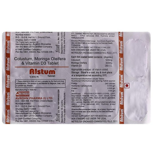 Alstum Tablet
strip of 10 tablets