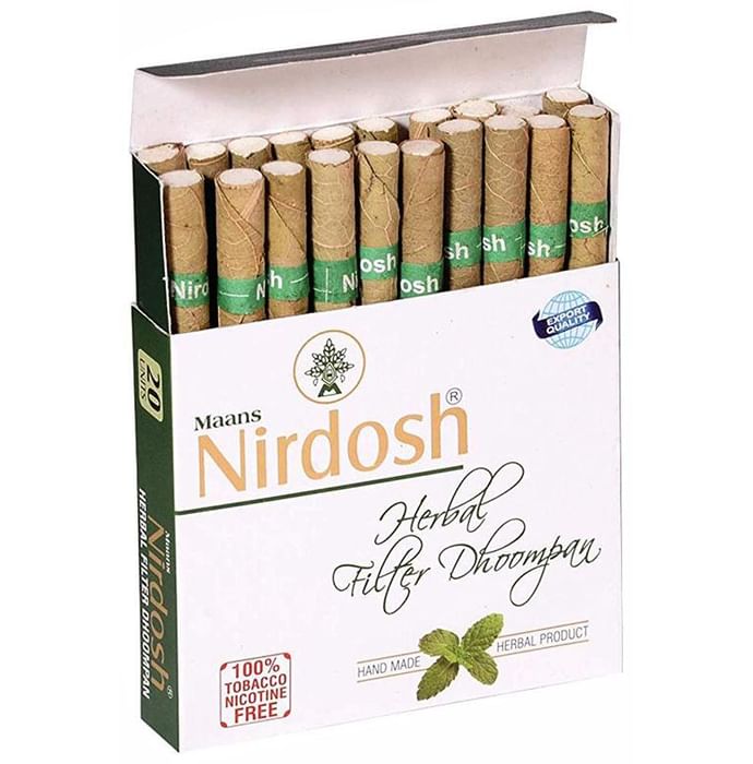 Maans Nirdosh Herbal Filter Dhoompan
packet of 20 Cigarettes