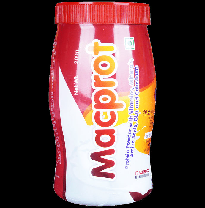 Macprot Protein with Vitamins & Minerals | Flavour Vanilla Powder
jar of 200 gm Powder