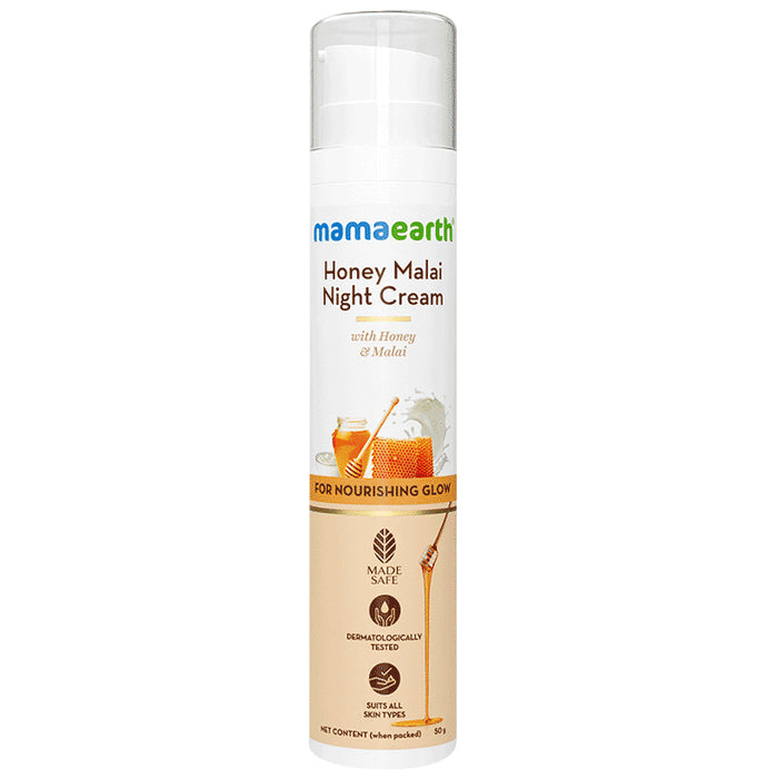 Mamaearth Honey Malai Night Cream | Paraben & Silicone-Free | For All Skin Types
pump bottle of 50 gm Cream