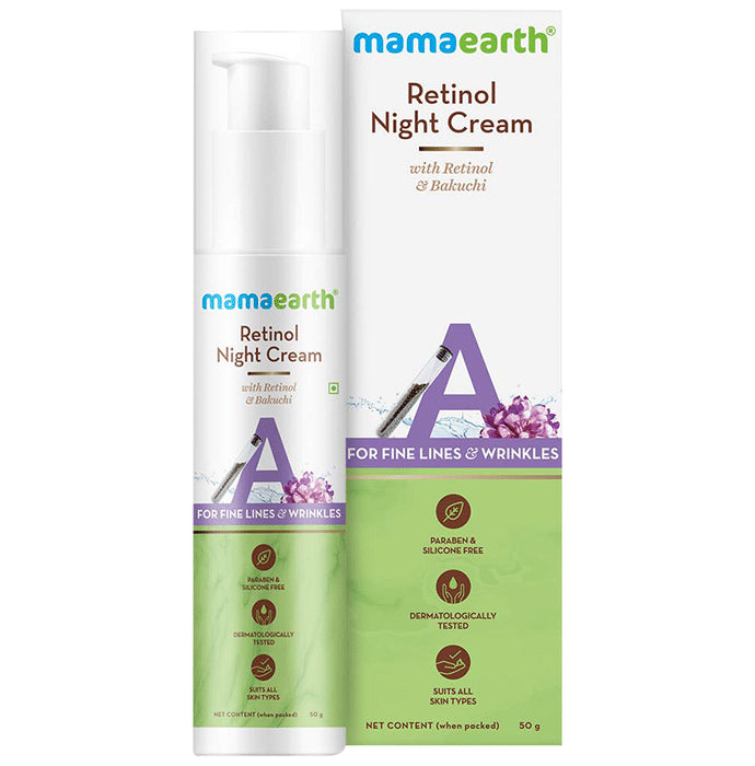 Mamaearth Retinol Night Cream | Paraben & Silicone-Free | For All Skin Types
pump bottle of 50 gm Cream
