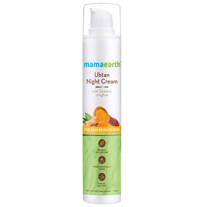 Mamaearth Ubtan Night Cream | Paraben & Silicone-Free | For All Skin Types
pump bottle of 50 gm Cream