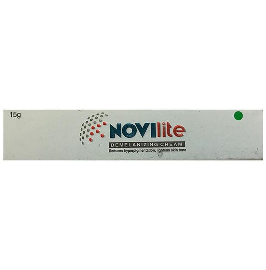 Novilite Demelanizing Cream | Reduces Hyperpigmentation & Lightens Skin Tone
tube of 15 gm Cream