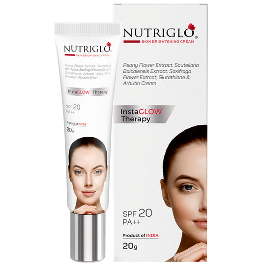 Nutriglo Skin Brightening Cream SPF 20 PA++ with Glutathione | InstaGlow Therapy
tube of 20 gm Cream