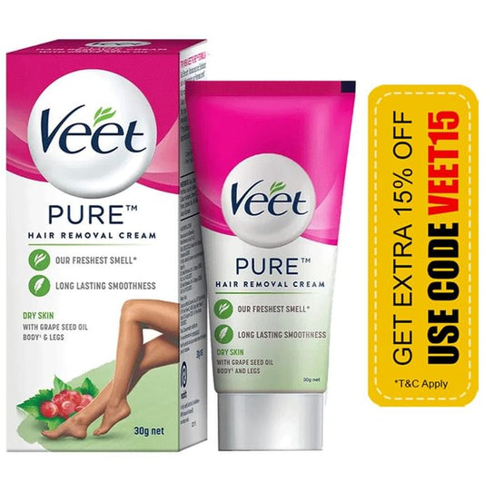 Veet Pure Hair Removal Cream for Women | No Ammonia Smell | For Dry Skin
tube of 30 gm Cream
