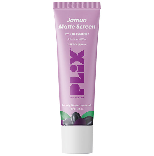 Plix Jamun Matte Screen Invisible Sunscreen for Oily and Acne Prone Skin SPF 50+ PA+++
tube of 50 gm Cream