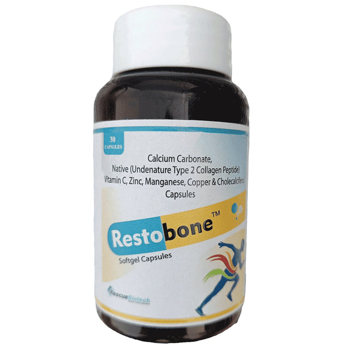Restobone Softgel Capsule
bottle of 30 soft gelatin capsules