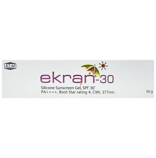 Ekran - 30 Silicone Sunscreen SPF 30+ PA++++ | Water Resistant Gel
tube of 50 gm Gel