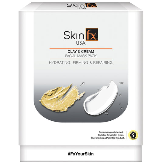 Skin Fx Clay & Cream Facial Mask Pack Hydrating, Firming & Repairing
box of 2 Face Masks