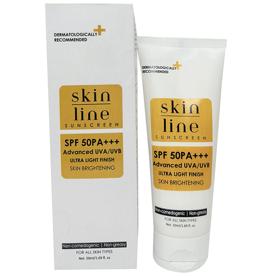 Skinline Advanced UVA / UVB Ultra Light Finish Skin Brightening Sunscreen SPF 50 PA+++
tube of 50 ml Cream
