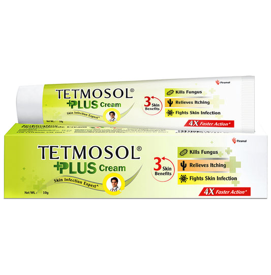 Tetmosol Plus Cream | For Relief from Skin Infection, Fungus & Itching
tube of 10 gm Cream