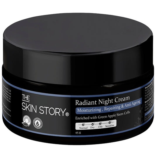 The Skin Story Radiant Night Cream Moisturizing, Repairing & Anti-Aging Enriched with Stem Cells
jar of 45 gm Cream