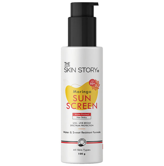 The Skin Story Moringa Face Sunscreen SPF 50+ PA+++ UVA UVB Protection, Water & Sweat Resistant & Non-Sticky
tube of 100 gm Cream