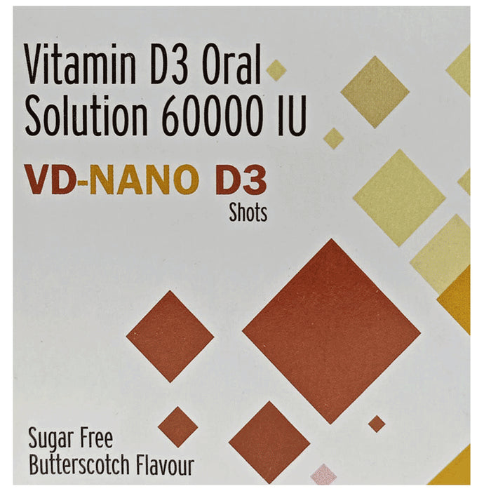 VD-Nano D3 Shots Butterscotch Sugar Free
bottle of 5 ml Oral Solution