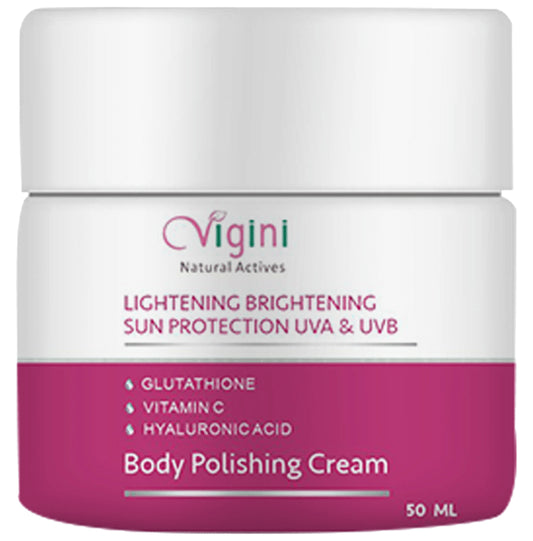 Vigini Natural Actives Skin Lightening Brightening Body Whitening Polishing Cream
box of 50 ml Cream