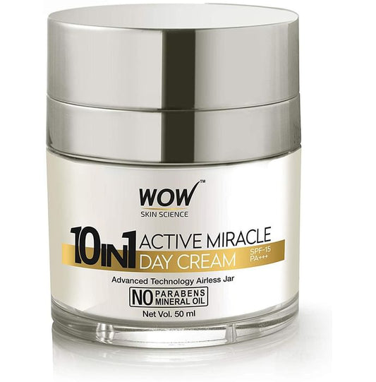 WOW Skin Science 10-In-1 Active Miracle Day Cream SPF 15 PA+++
jar of 50 ml Cream