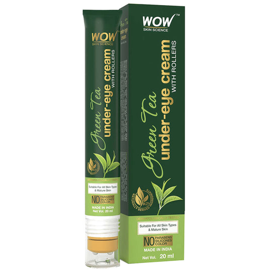 WOW Skin Science Green Tea Under Eye Cream with Roller
Roll-on bottle of 20 ml Cream