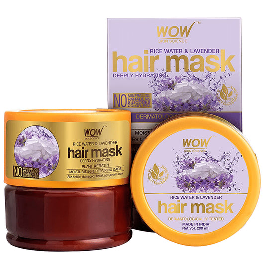 WOW Skin Science Rice Water & Lavender Hair Mask
jar of 200 ml Cream