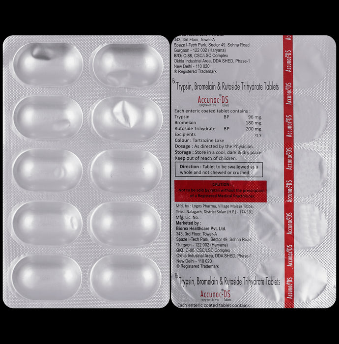 Accunac DS 180mg/96mg/200mg Tablet
10 Tablet