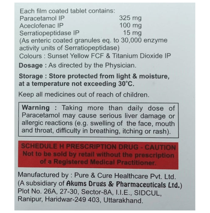 Aceclan SP Tablet
10 Tablet