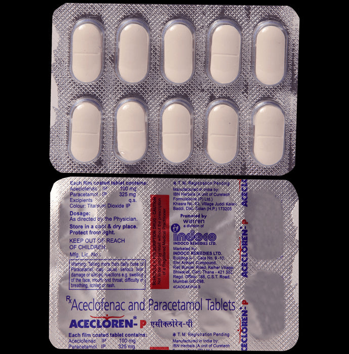 Acecloren P Tablet 100mg/325mg
10 Tablet