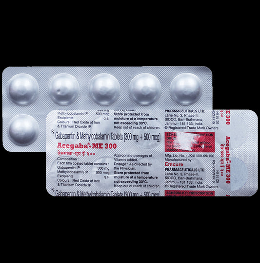 Acegaba ME 300mg/500mcg Tablet
10 Tablet
