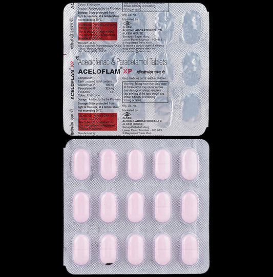Aceloflam XP 100 mg/325 mg Tablet
15 Tablet